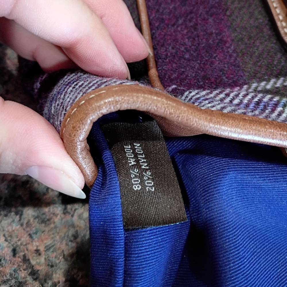 Coach Wool Plaid Purple Tote - Picture 5 of 16